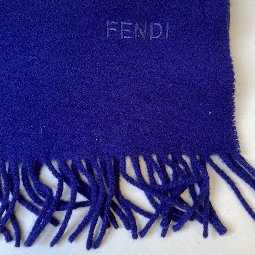 Vintage dark blue Fendi wool scarf